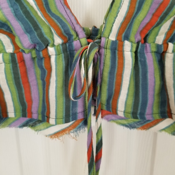 Anthropologie striped smocked crop top - Picture 4 of 9